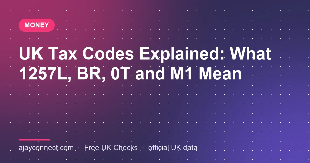 UK Tax Codes Explained: What 1257L, BR, 0T and M1 Mean