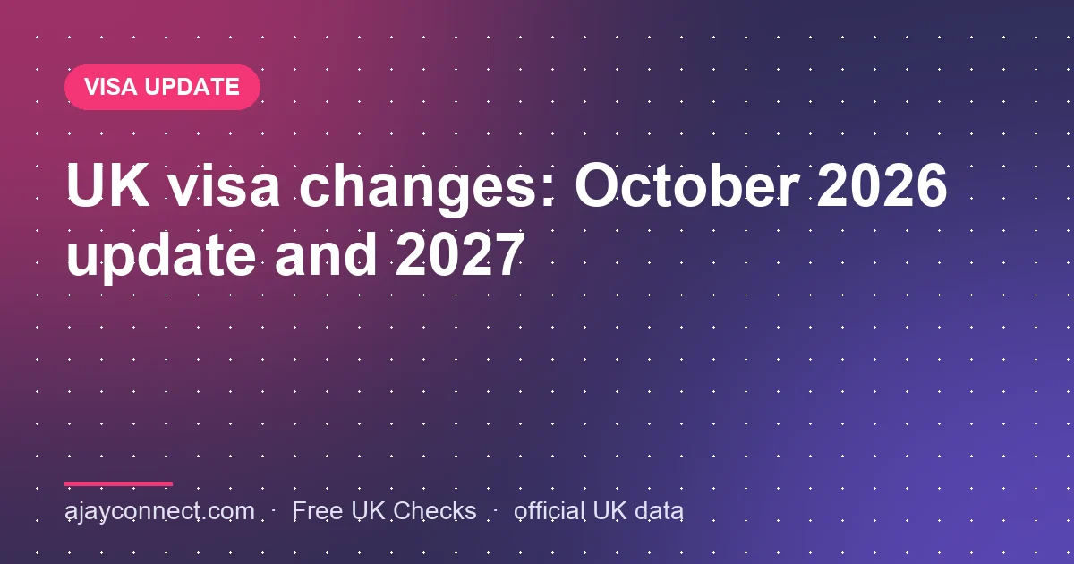 UK Visa Changes: October 2026 Update and What's Coming in 2027